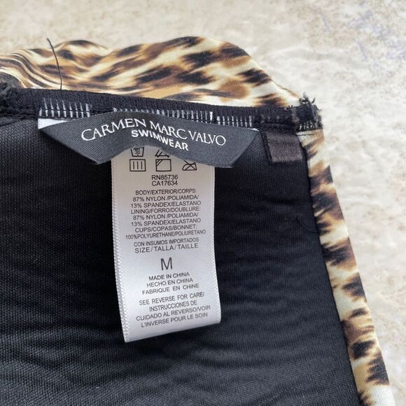 CARMEN MARC VALVO ZANZITAR SHIRRED BANDEAU IN LEOPARD PRINT - Picture 8 of 8